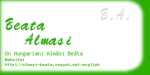 beata almasi business card
