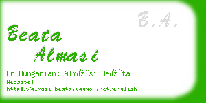 beata almasi business card